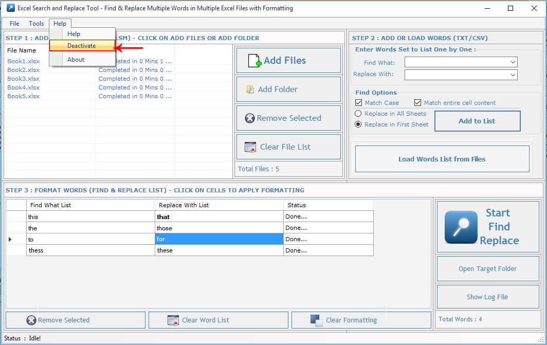 Excel Search and Replace Tool