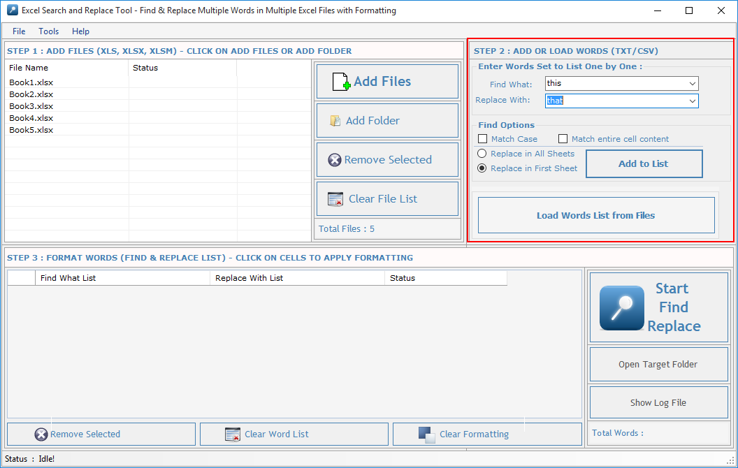 Excel Search and Replace Tool Excel Search and Replace Tool
