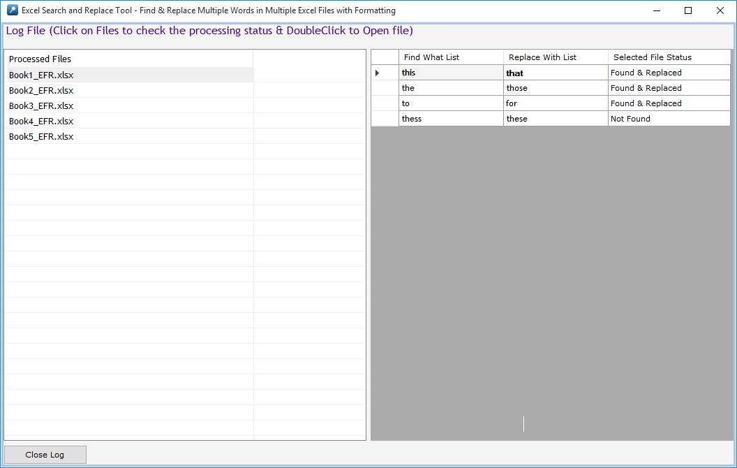 Excel Search and Replace Tool