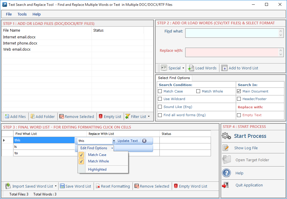 Text Search and Replace Tool Text Search and Replace Tool