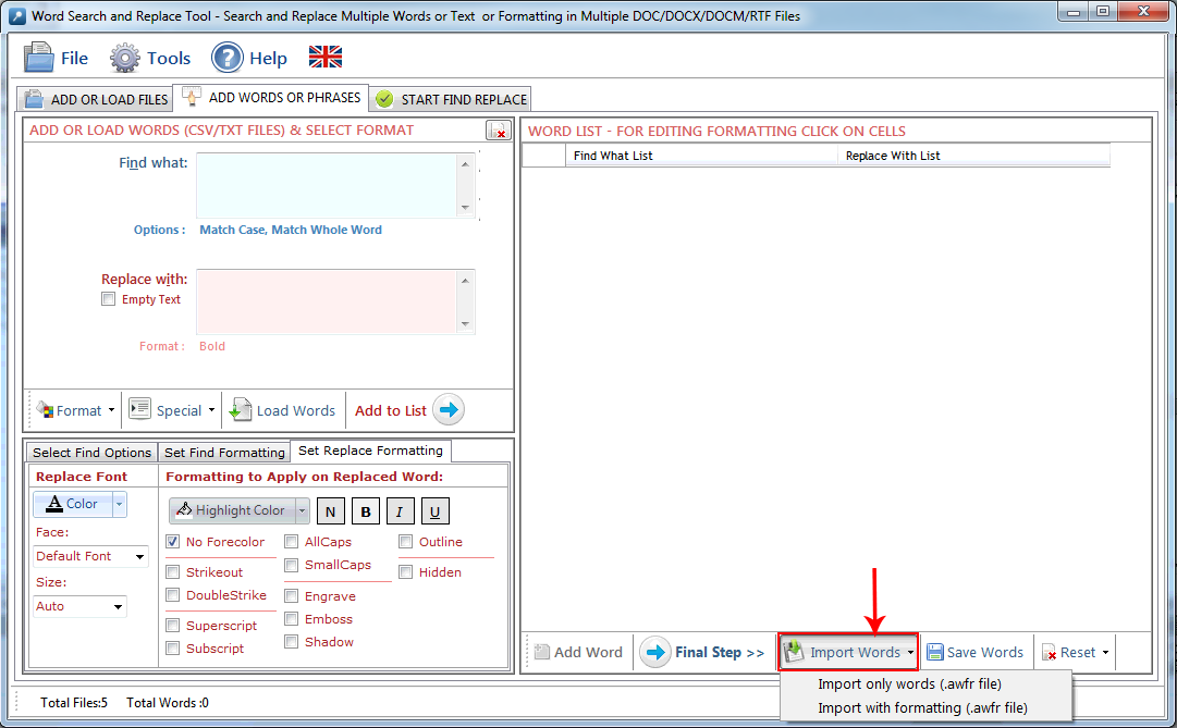 Word Search and Replace Tool Word Search and Replace Tool