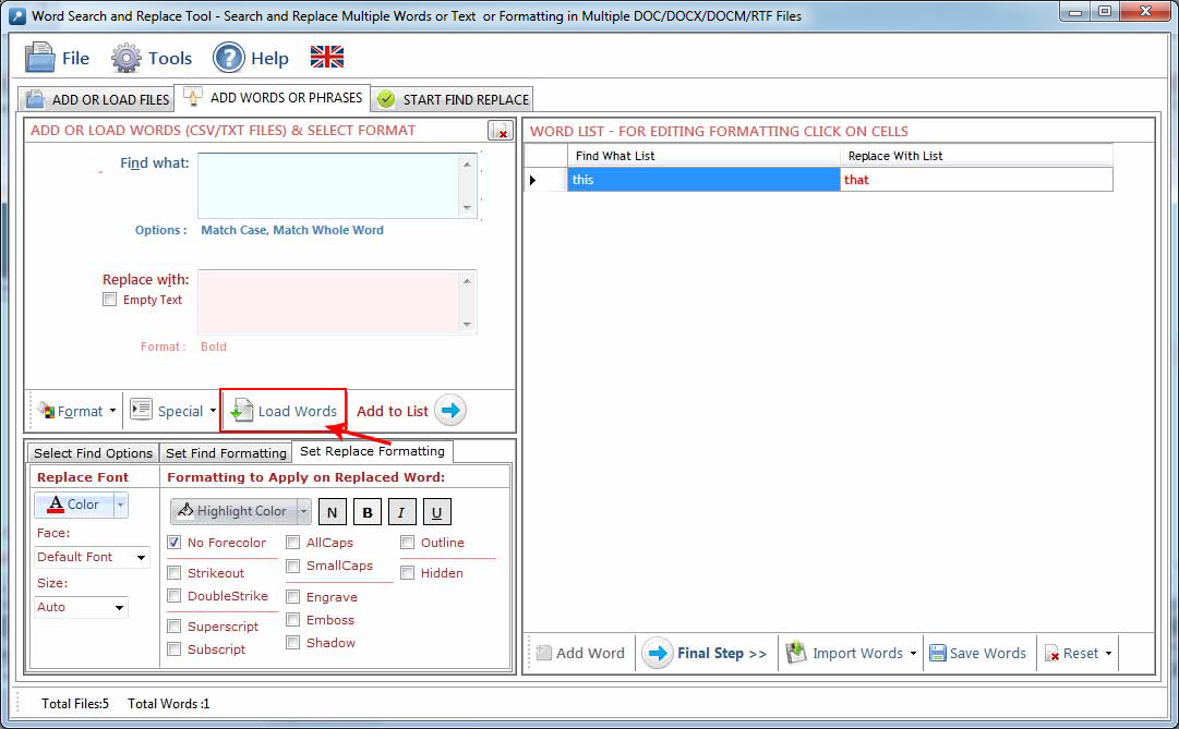 Word Search and Replace Tool Word Search and Replace Tool
